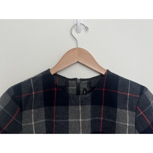 Rag & Bone JEAN Plaid Crop Top S Tartan Short Sleeve Dark Academia Prep Crewneck - Picture 4 of 8